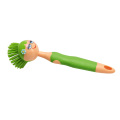 Soft Cleaning Long PP Handle Doll Shaped Good Grips Dish Spot TPR Washing Brush